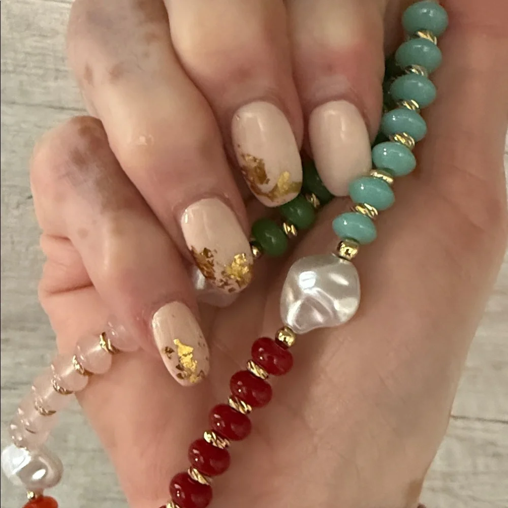 Boho Beaded Faux Pearl Accent Cell Phone Wristlet